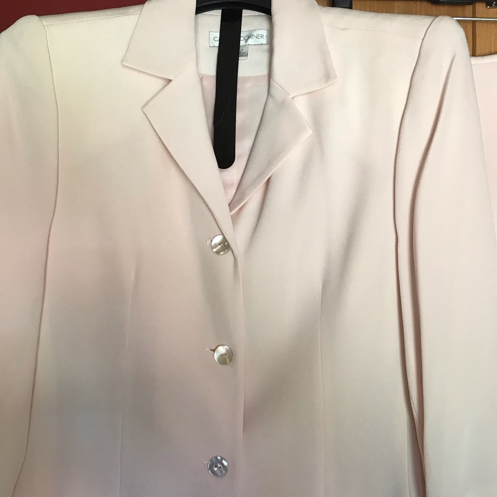 Gorgeous silk baby pink suit